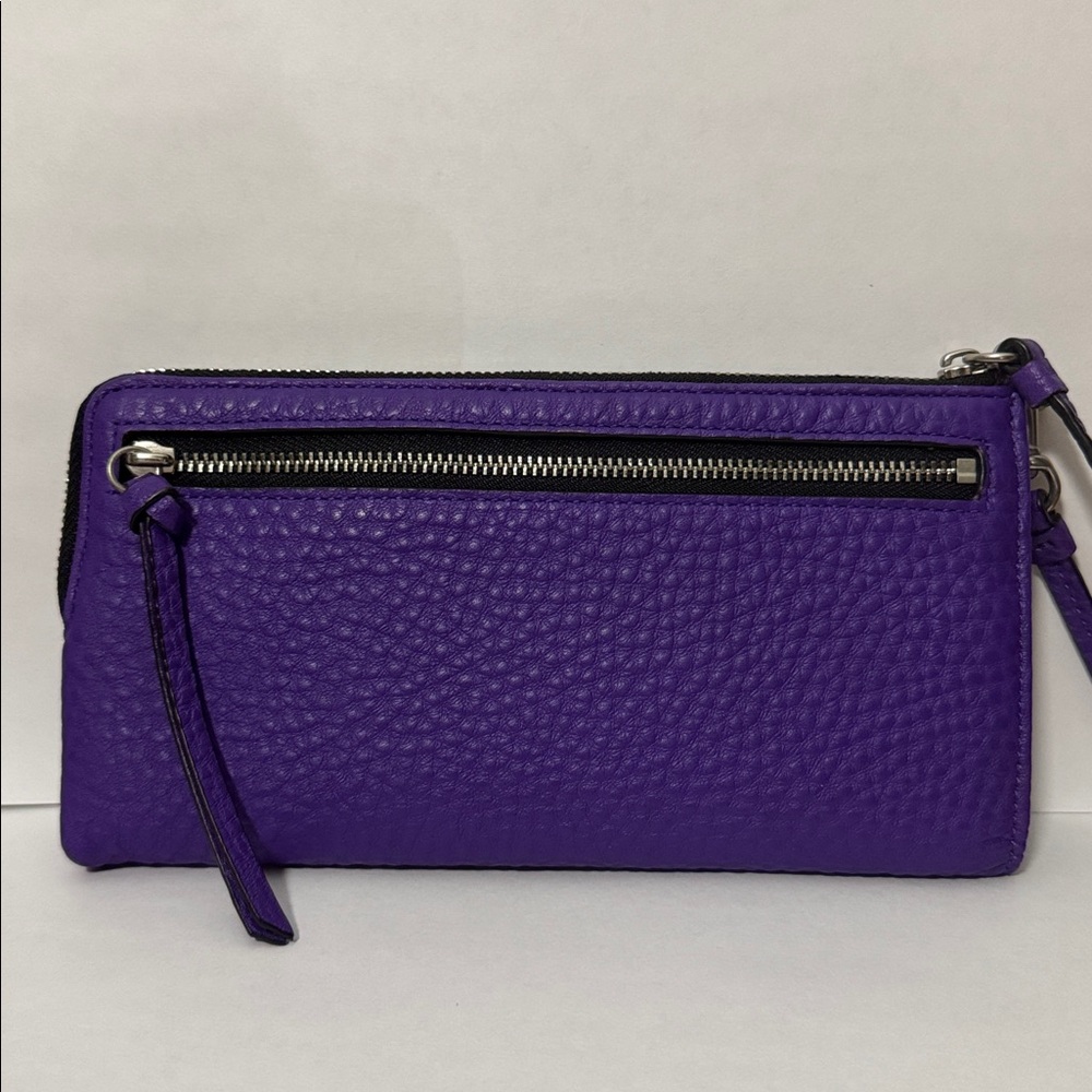 NEW COACH BLEECKER L ZIP WALLET IN PURPLE IRIS - Picture 5 of 15